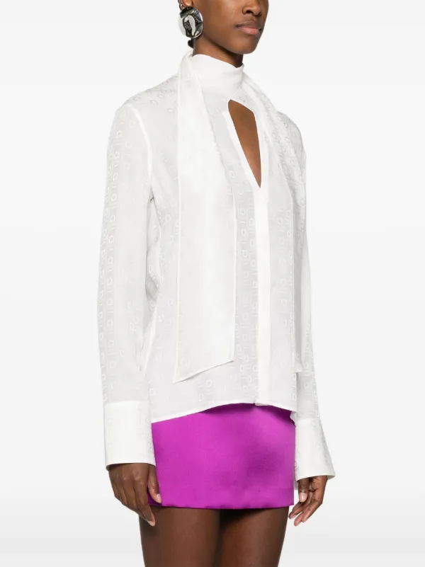 Ferragamo モノグラム シルクシャツ | ホワイト | FARFETCH JP