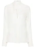 Ferragamo monogram-jacquard silk shirt - White