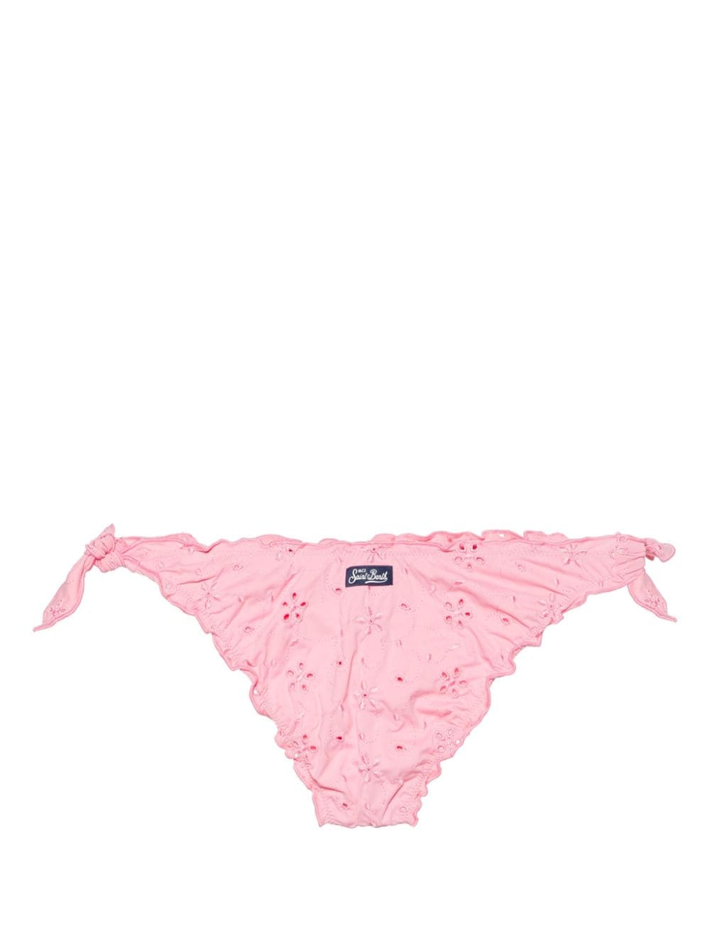 Shop Mc2 Saint Barth Moon Floral-embroidered Bikini Bottoms In Pink