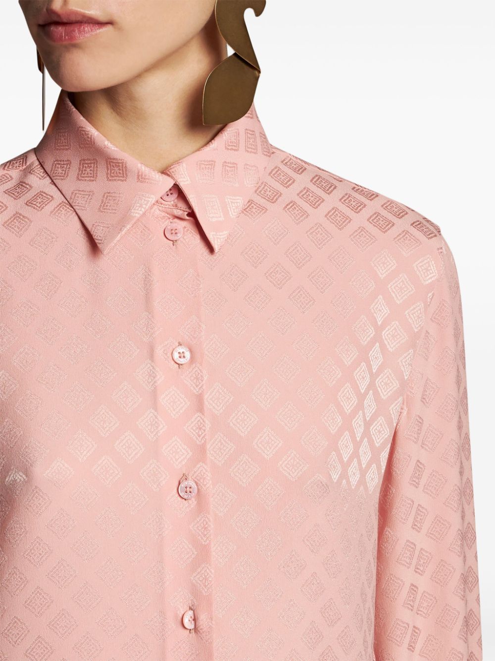 ETRO patterned silk-jacquard shirt Women