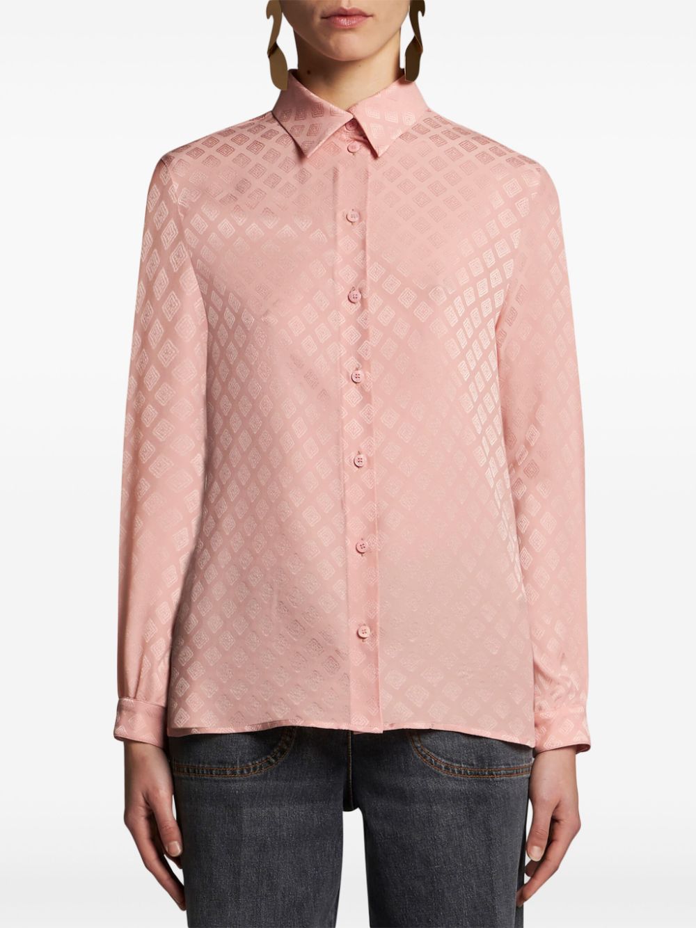 ETRO patterned silk-jacquard shirt Women