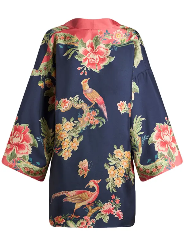 ETRO フローラル シルクツイルドレス | ブルー | FARFETCH JP