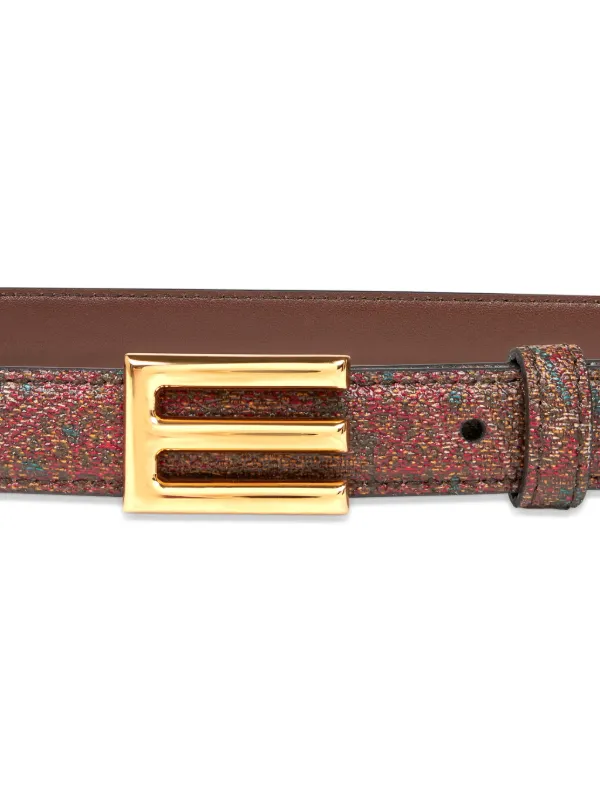 【ETRO】 Paisley leather belt ETRO paisley-print Reversible Leather Belt | Brown | FARFETCH CA