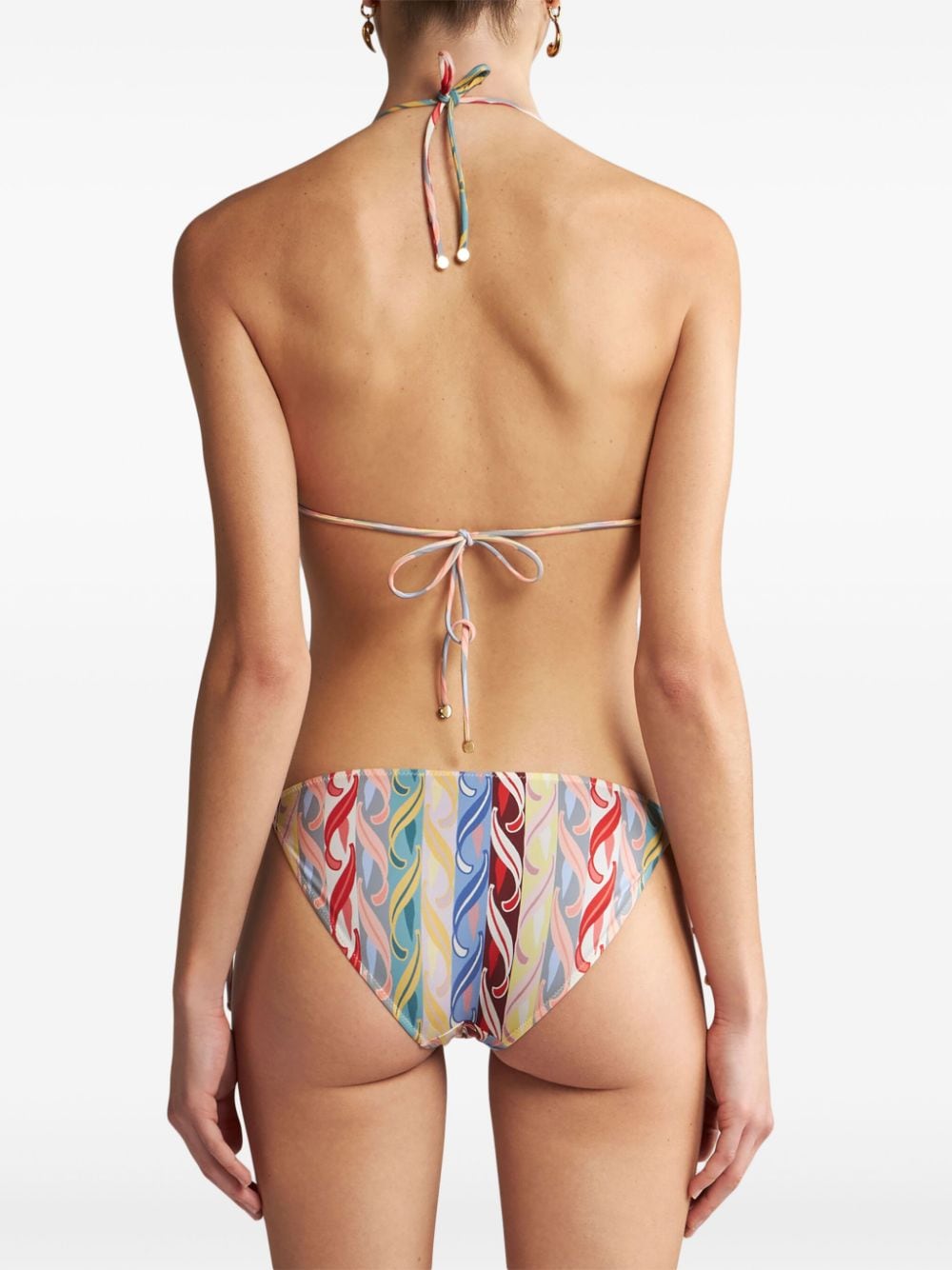 Shop Etro Graphic-print Halterneck Bikini Set In White