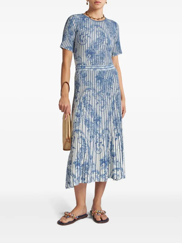 ETRO ペイズリー プリーツスカート | ブルー | FARFETCH JP