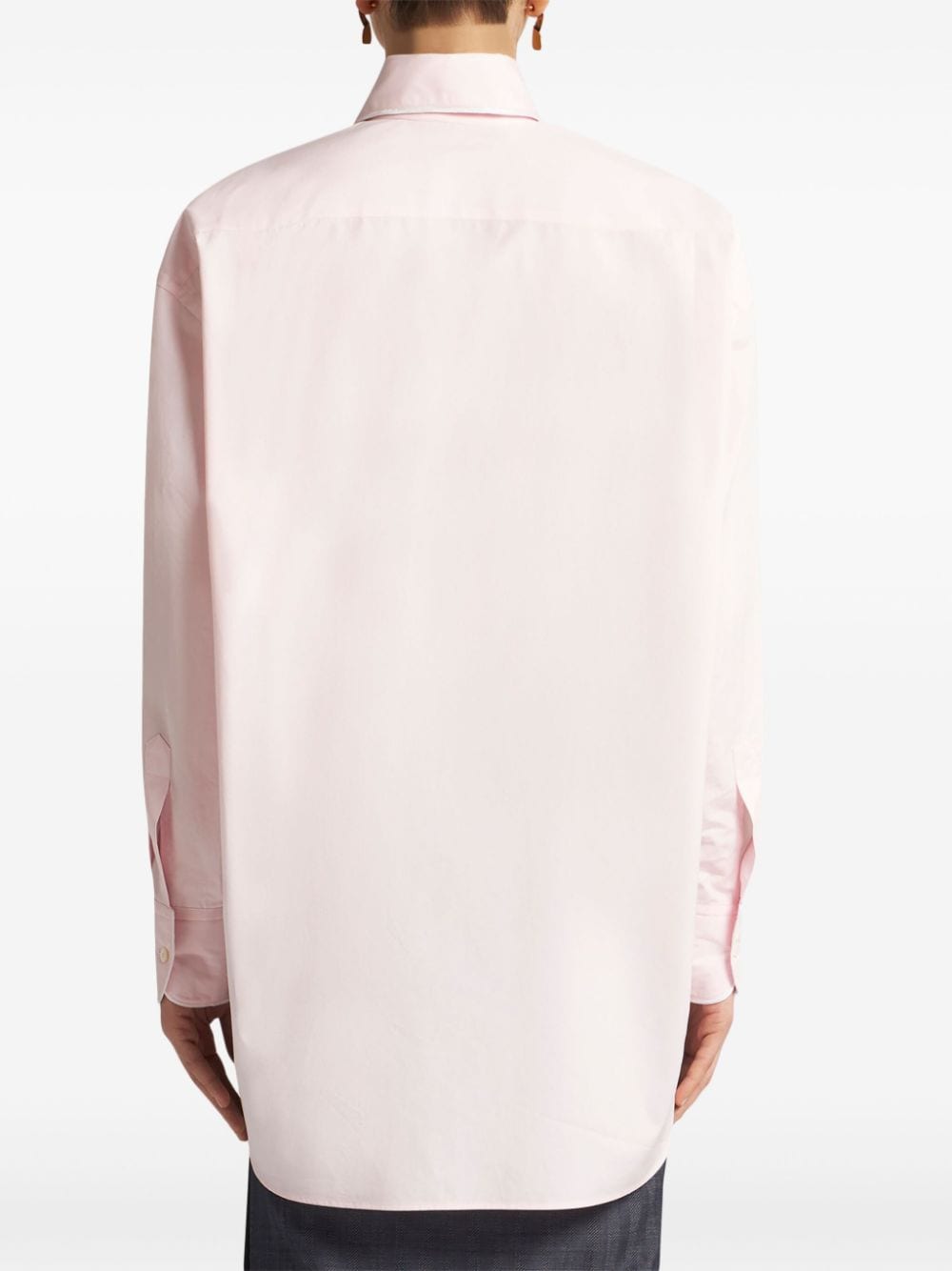 Shop Etro Piped-trim Cotton-poplin Shirt In Pink