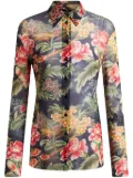 ETRO printed tulle shirt - Black
