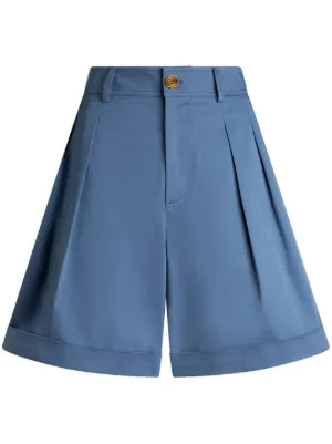 希少❤　エトロ　ペイズリー柄　ベルト付きショートパンツ　ライトブルー　44　XL ETRO ペイズリー ショートパンツ | グリーン | FARFETCH JP
