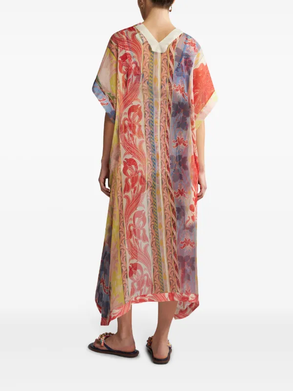 【ETRO】プリント crepon kaftan ETRO Asymmetric printed crepe de chine kaftan | NET-A-PORTER