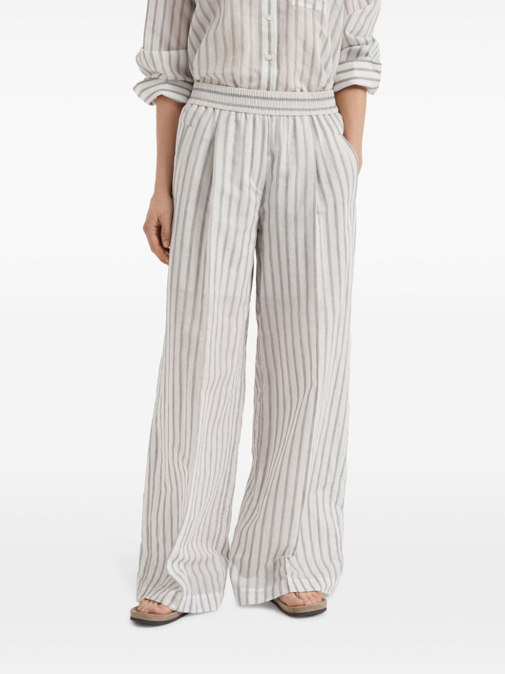 Brunello Cucinelli striped pattern trousers Women