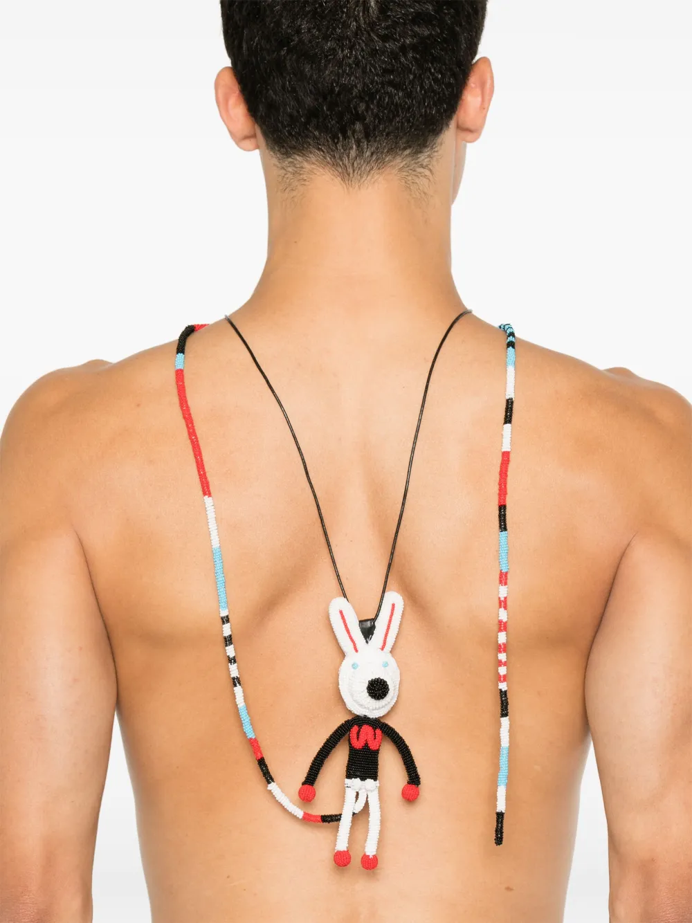 Walter Van Beirendonck Tube Rabbit halsketting met juweel - Wit
