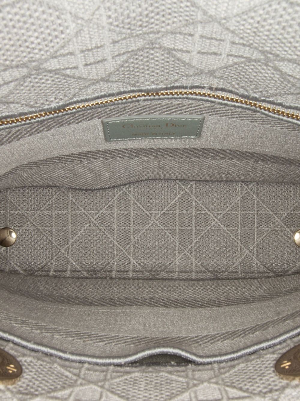 Pre-owned Dior 2020 Medium Cannage Lady D-lite Satchel In Grey