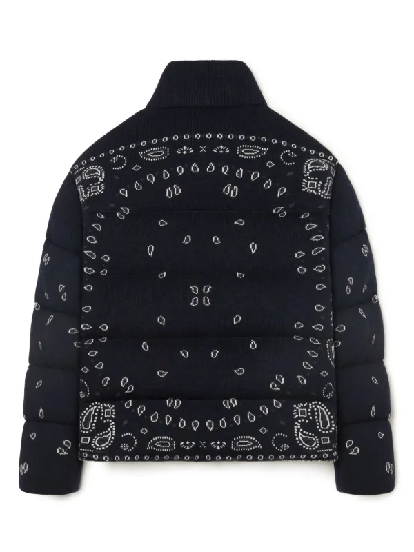 Alanui Bandana Jacquard Puffer Jacket Blue FARFETCH AO