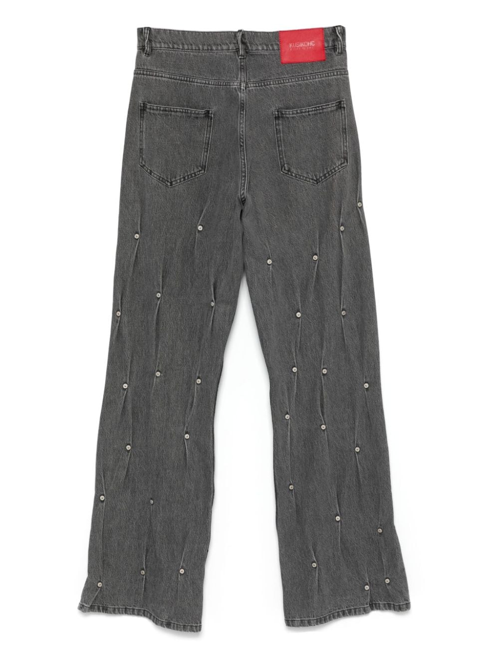 Shop Kusikohc Multi Rivet Jeans In Grey