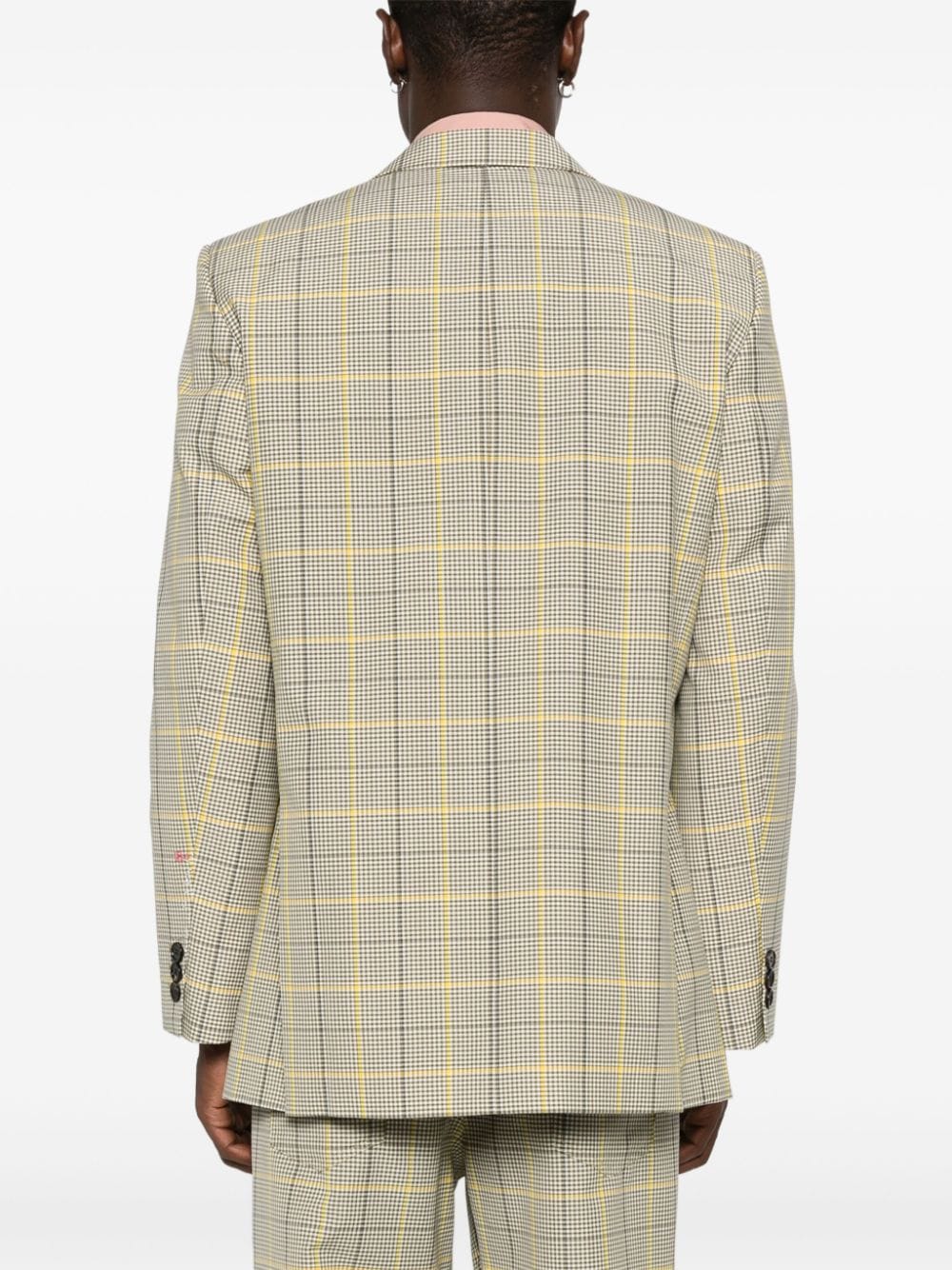 Shop Marni Microcheck Blazer In Yellow