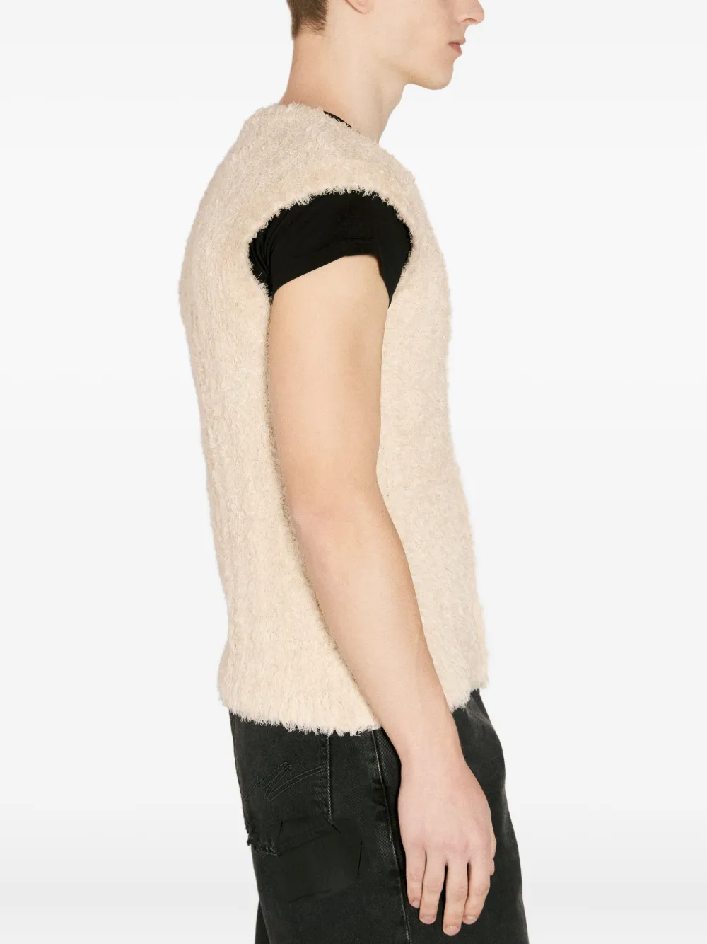 Martine Rose Sleeveless Cardigan In Neutrals