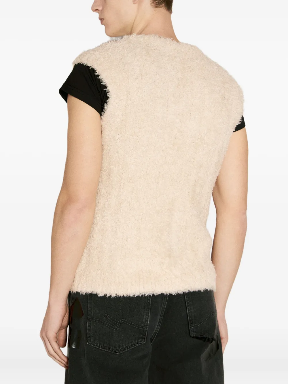 Martine Rose Sleeveless Cardigan In Neutrals