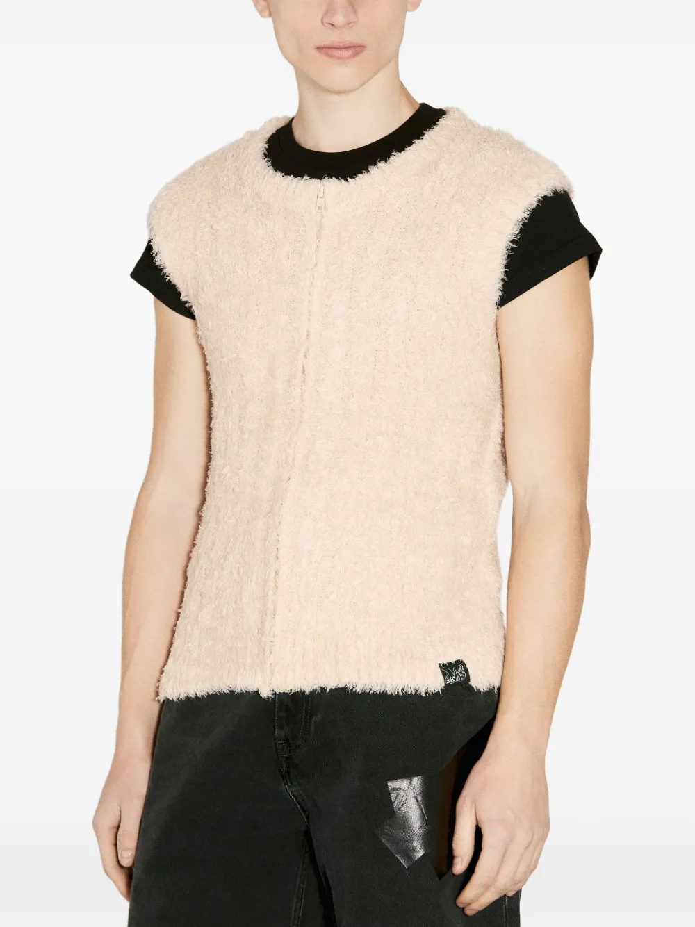 Martine Rose Sleeveless Cardigan In Neutrals