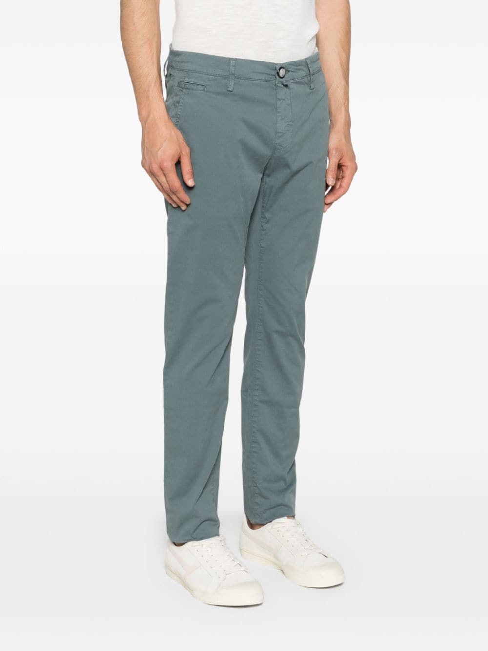 Shop Jacob Cohen Bobby Mid-rise Chinos In Grey