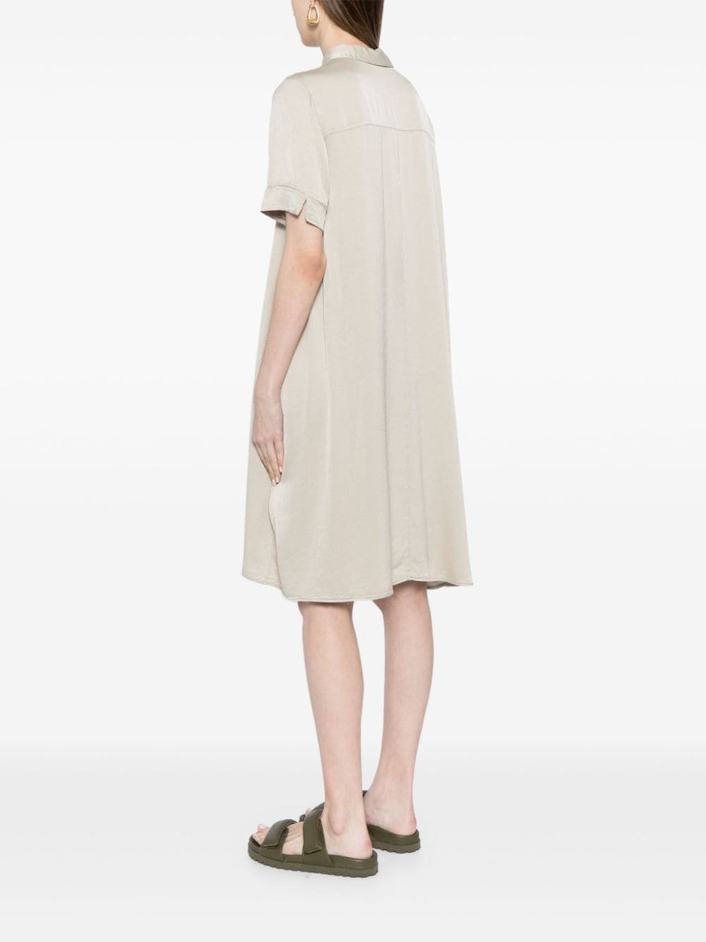 Shop Transit Short-sleeve Midi Dress In Neutrals