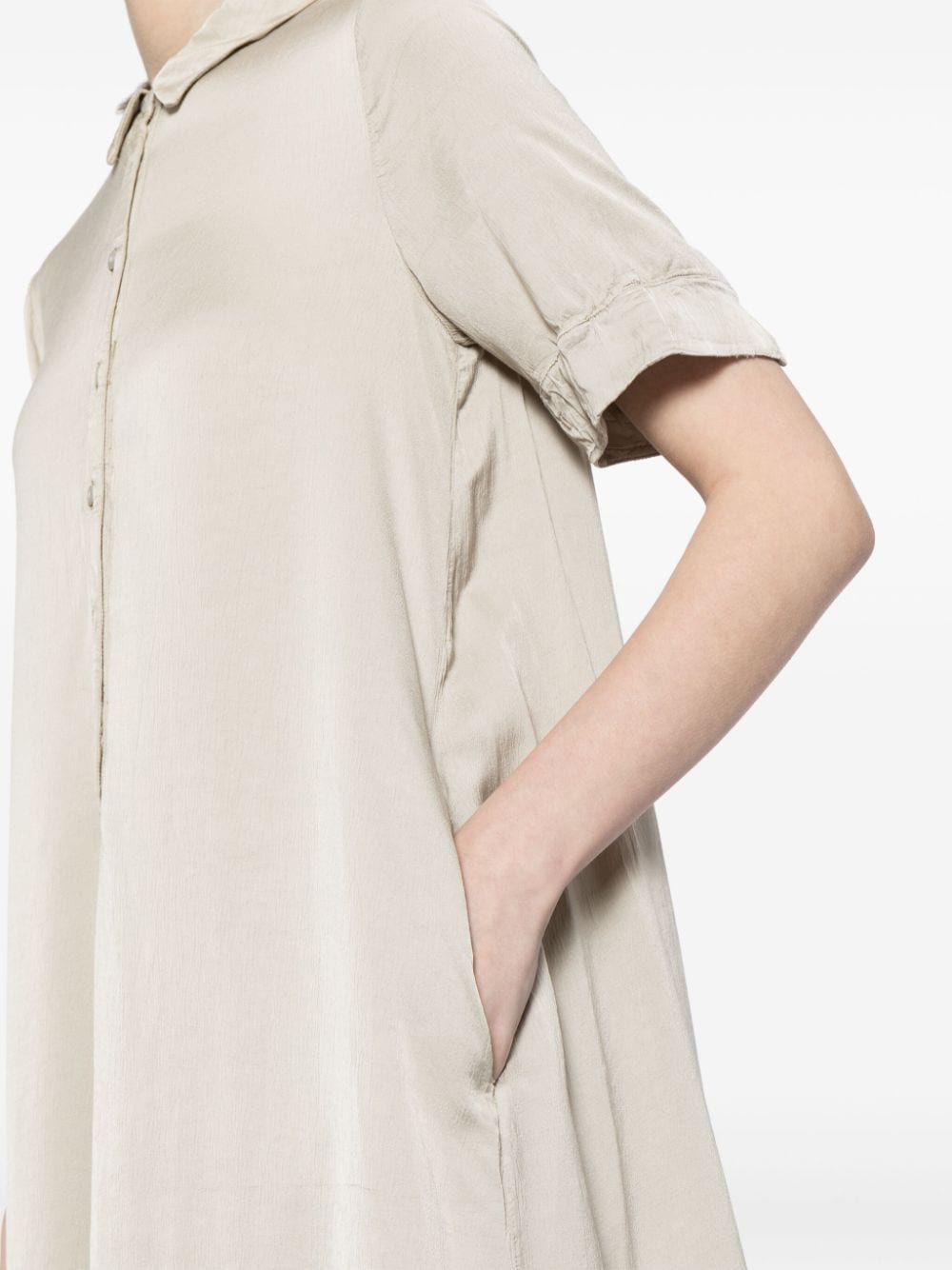 Shop Transit Short-sleeve Midi Dress In Neutrals