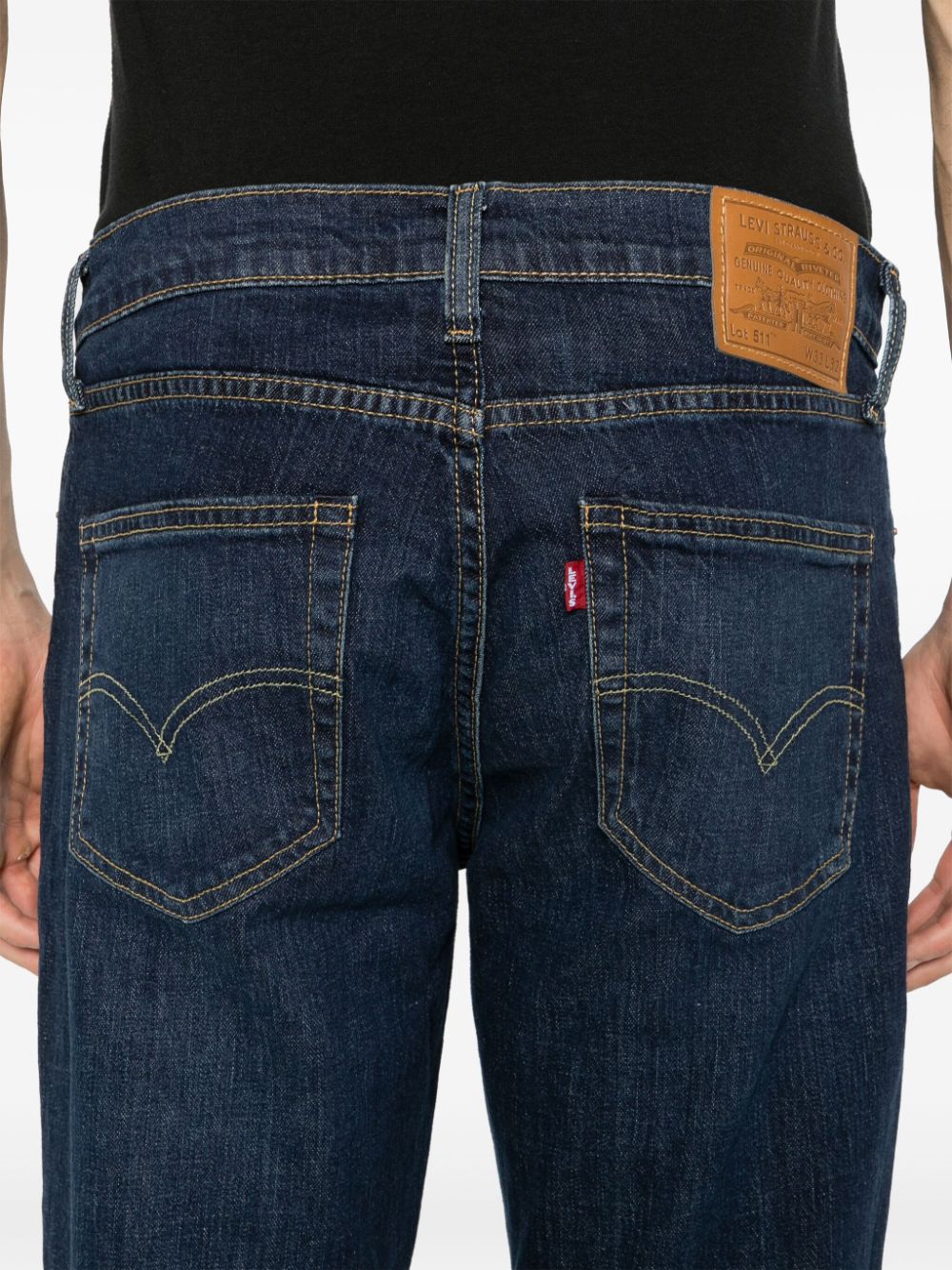 Shop Levi's 511 Low-rise Slim-fit Jeans In 蓝色