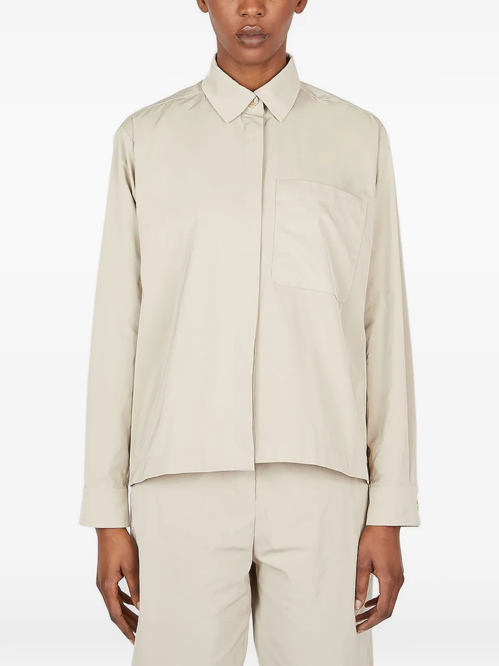 Max Mara Felix chest-pocket button-up jacket - Nude