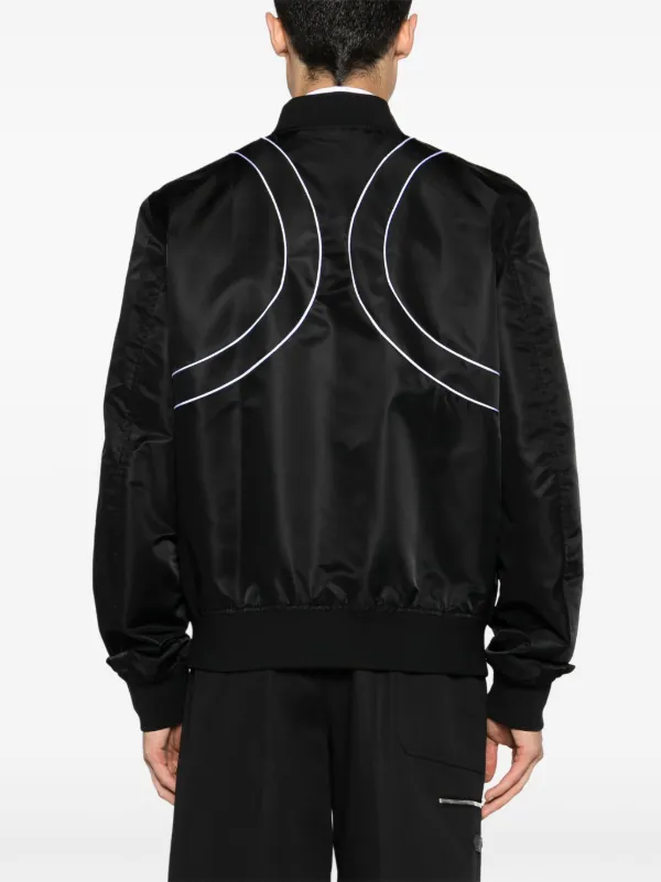Alexander McQueen piped-trim zip-up Bomber Jacket | Black
