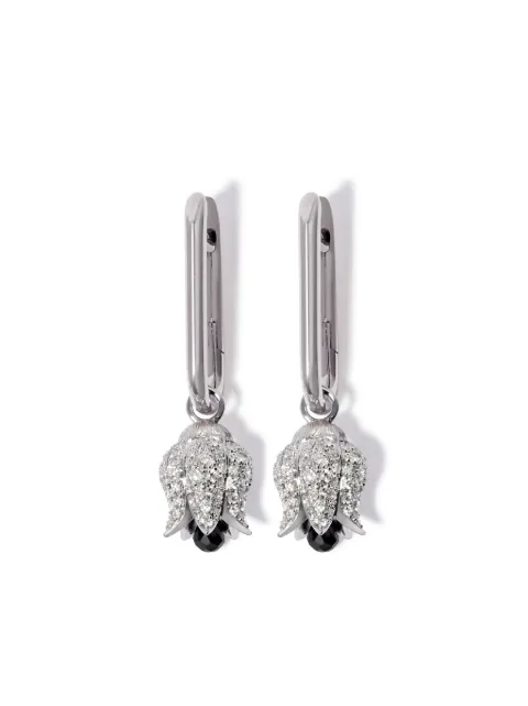 Annoushka 14kt white gold Tulips diamond drop earrings