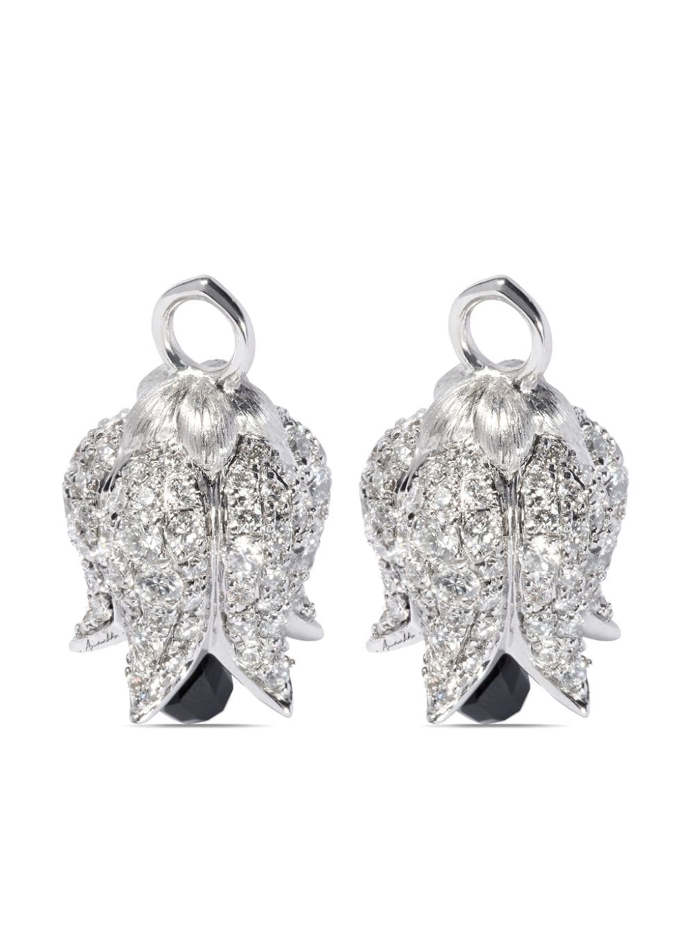 Annoushka 18kt white gold Tulips diamond earring charms - Argento