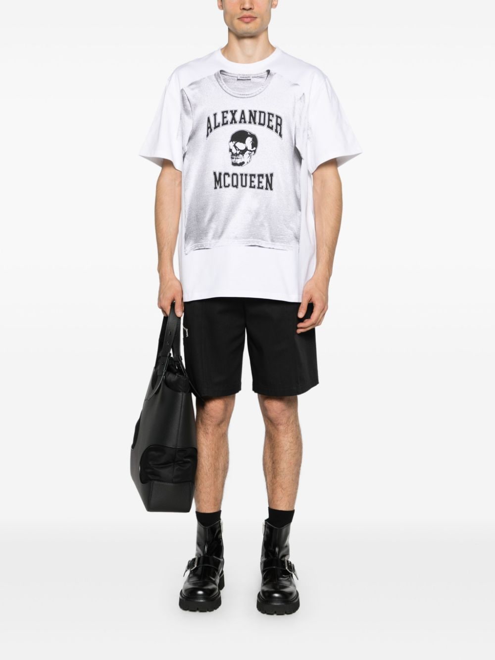 Alexander McQueen graphic-print cotton T-shirt - Wit