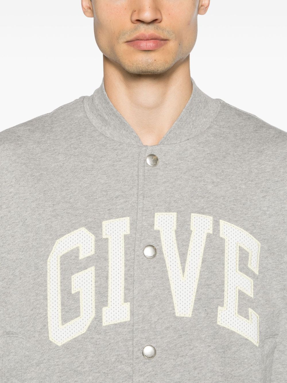 Shop Givenchy Mélange-effect Cotton Track Jacket In Grey