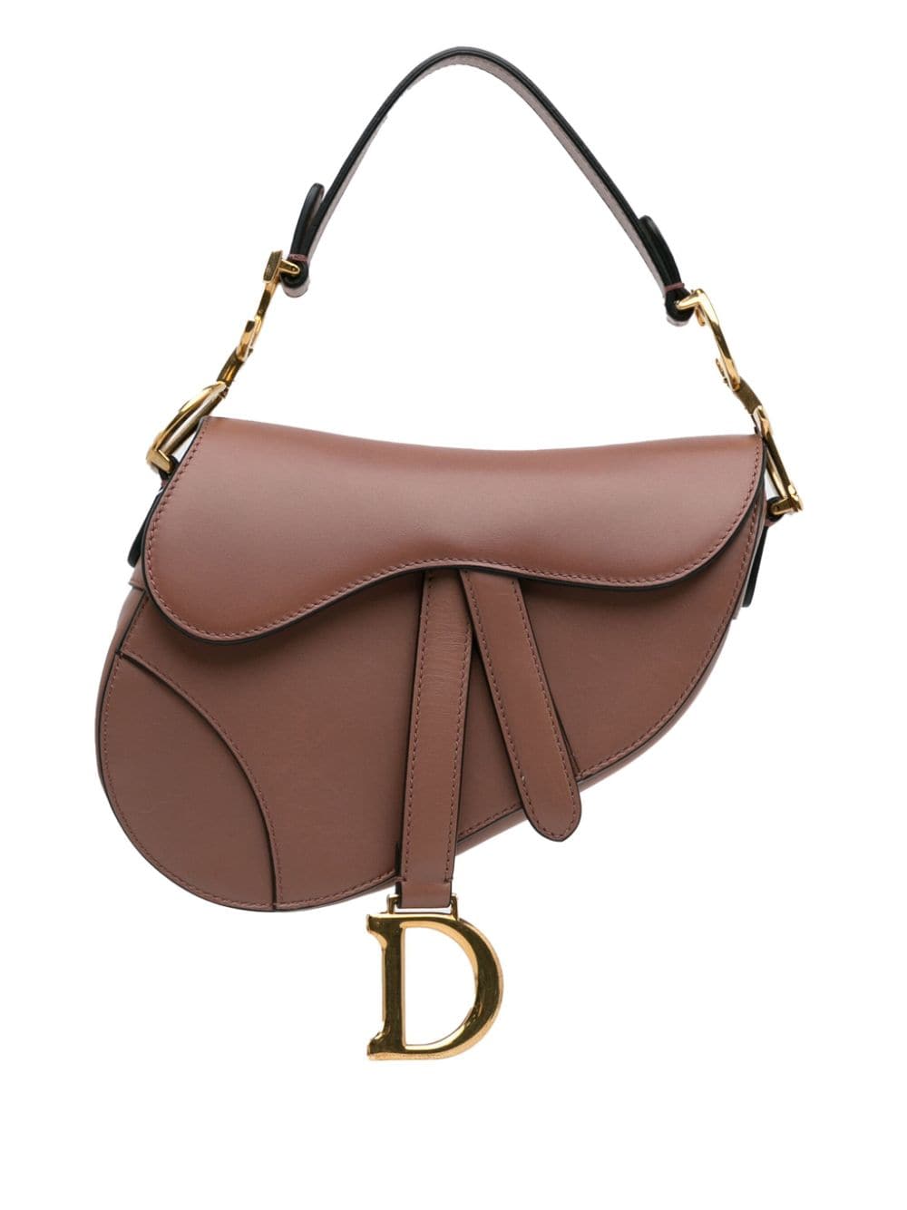 Pre-owned Dior 2018 Mini Leather Saddle Shoulder Bag In Brown