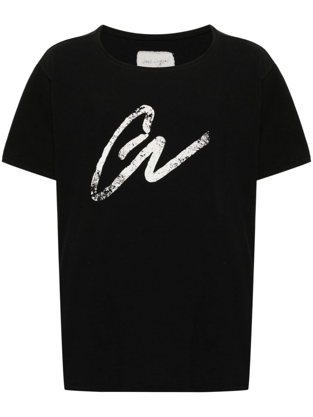 Greg Lauren T-Shirt mit Logo-Print - Schwarz