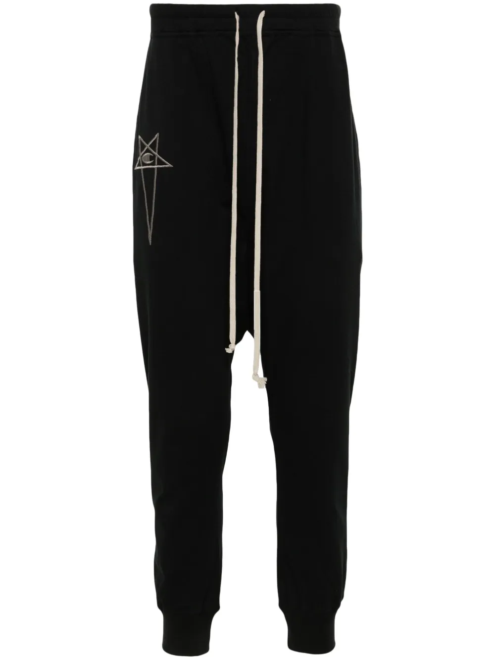 Shop Rick Owens X Champion Prisoner Drop-crotch Trousers In Black