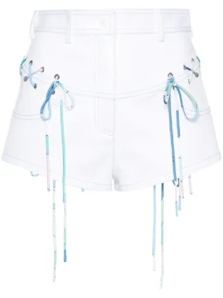 Lace up denim shorts hotsell