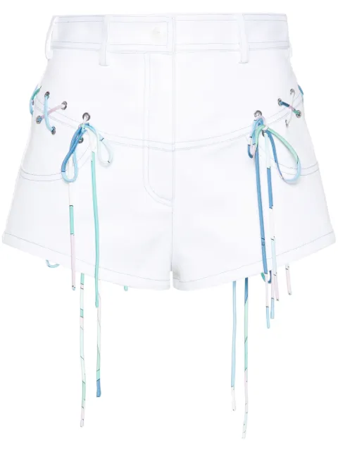 PUCCI shorts de mezclilla con detalles de agujetas