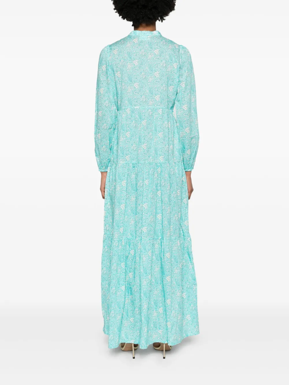Mc2 Saint Barth Nadja Tiered Maxi Dress In Blue