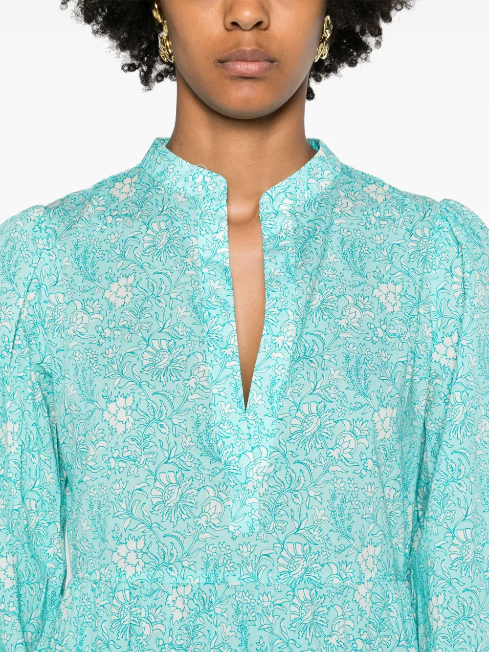 Mc2 Saint Barth Nadja Tiered Maxi Dress In Blue