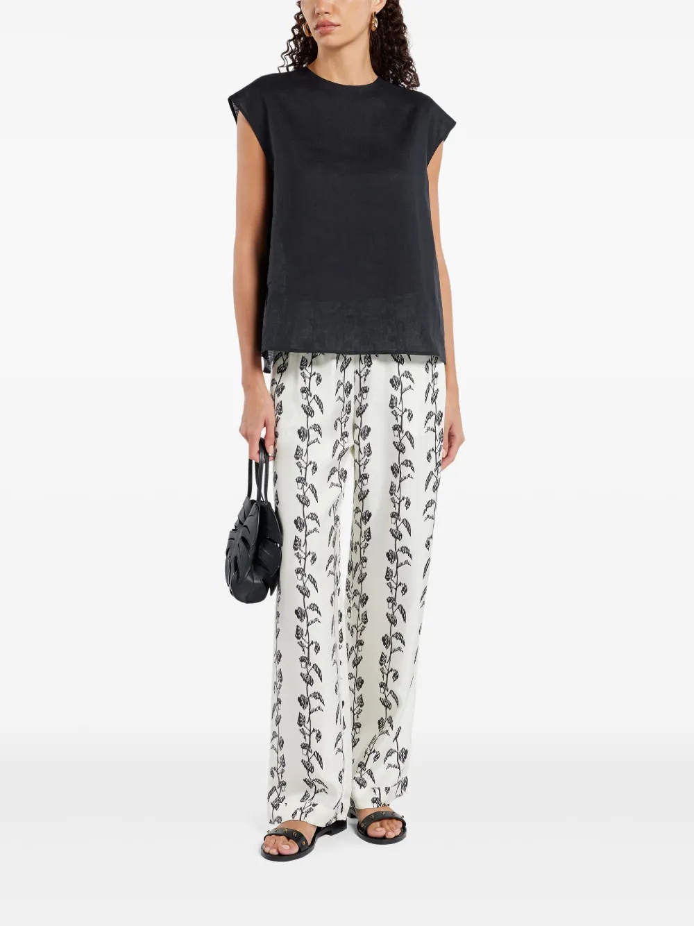 Asceno linen blouse - Zwart