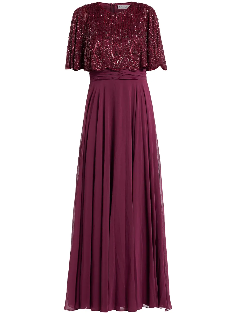 Mac Duggal Sequin-embellished Gown In Red