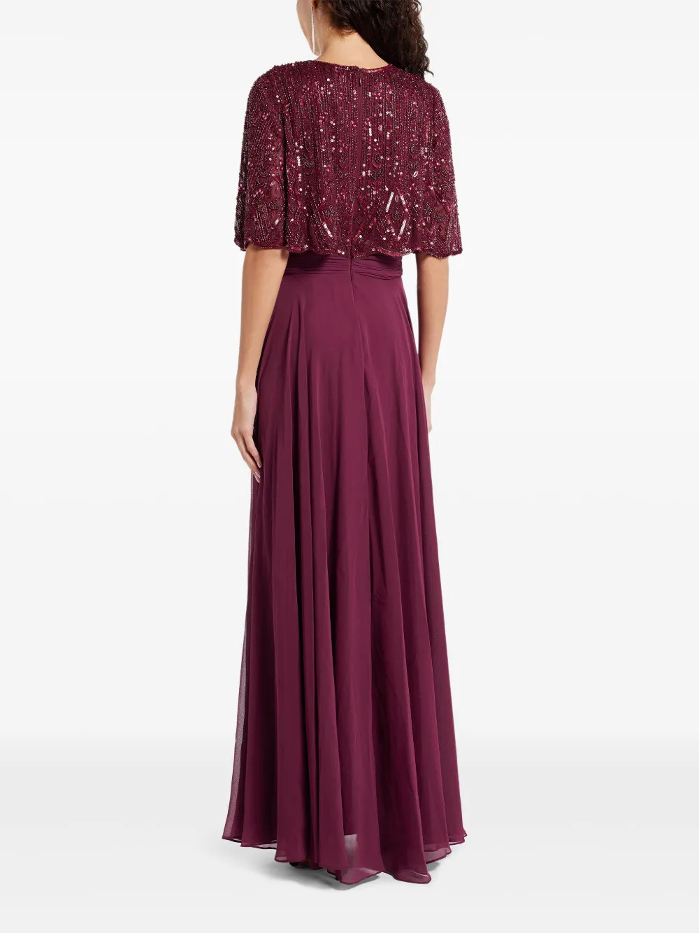 Mac Duggal Sequin-embellished Gown In Red