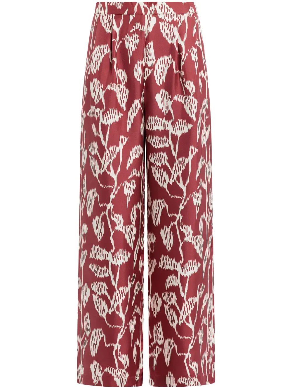 Asceno floral-print flared trousers