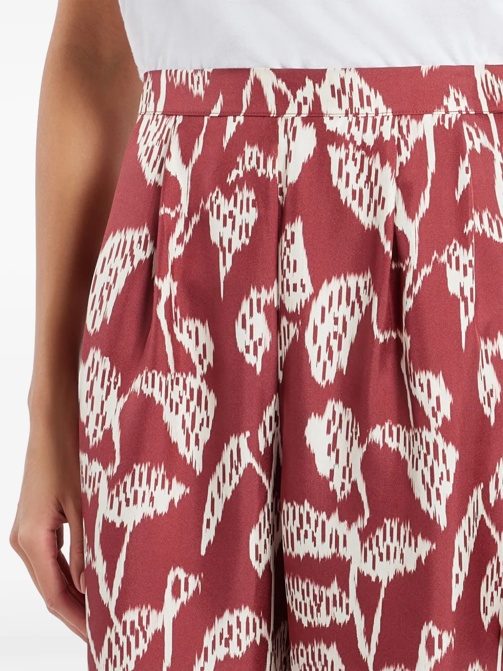 ASCENO FLORAL-PRINT FLARED TROUSERS