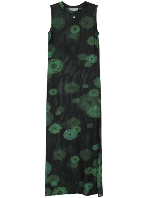 Coperni cymatics-print mesh maxi dress