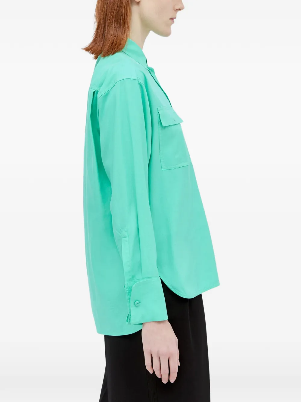 Max Mara Blouse met klepzak Groen