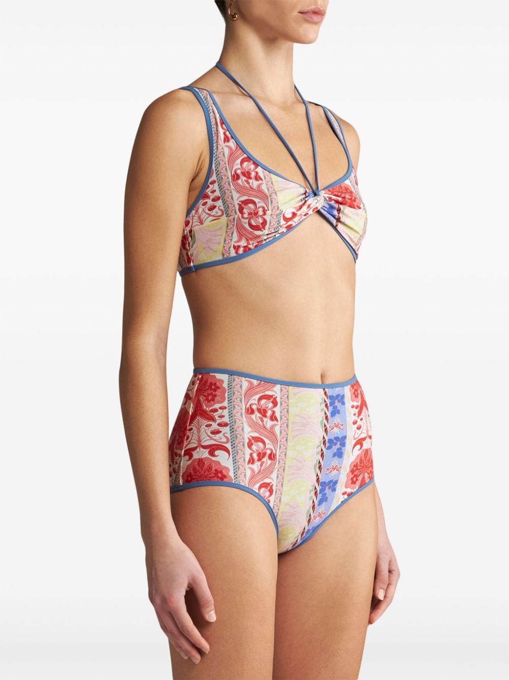 Shop Etro Graphic-print Twisted Bikini Set In White