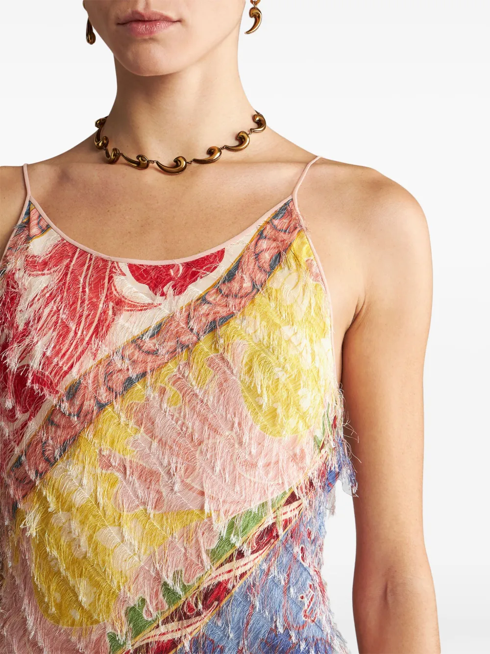 ETRO Jurk met bloemenprint van zijdeblend Rood