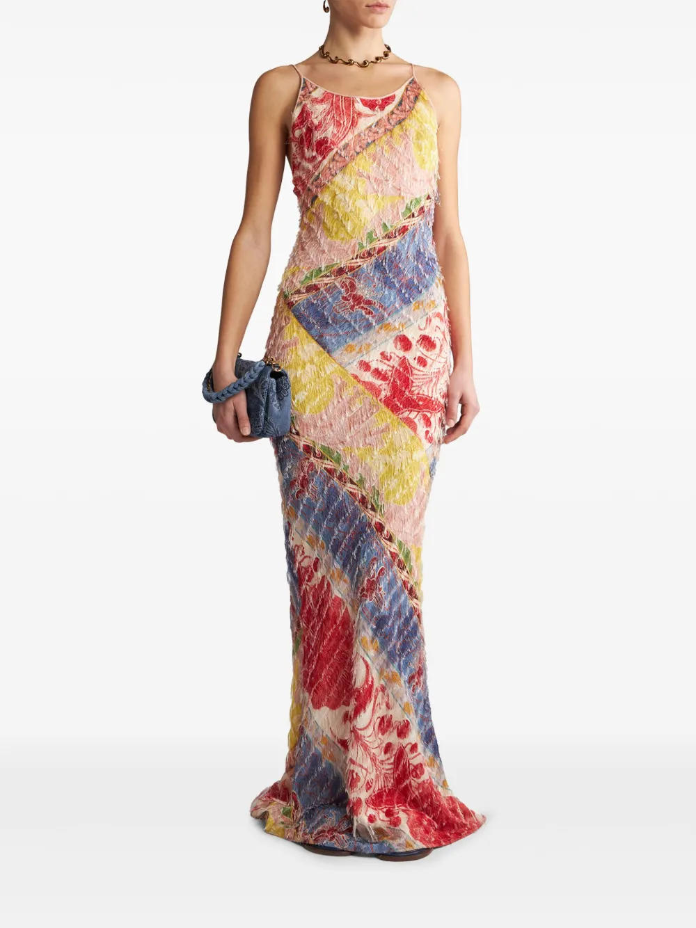 ETRO Jurk met bloemenprint van zijdeblend - Rood