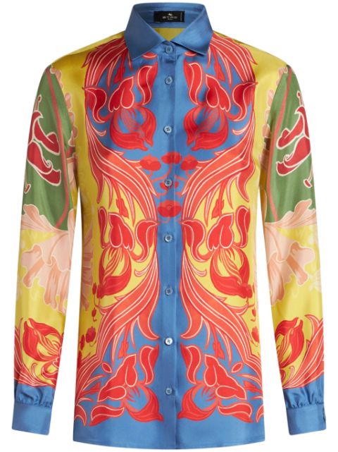 ETRO floral-print silk-twill shirt Women